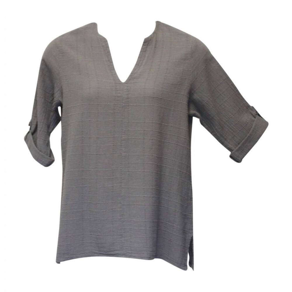 NEW EZZE WEAR women's dotty gauze cotton teah top in taupe
